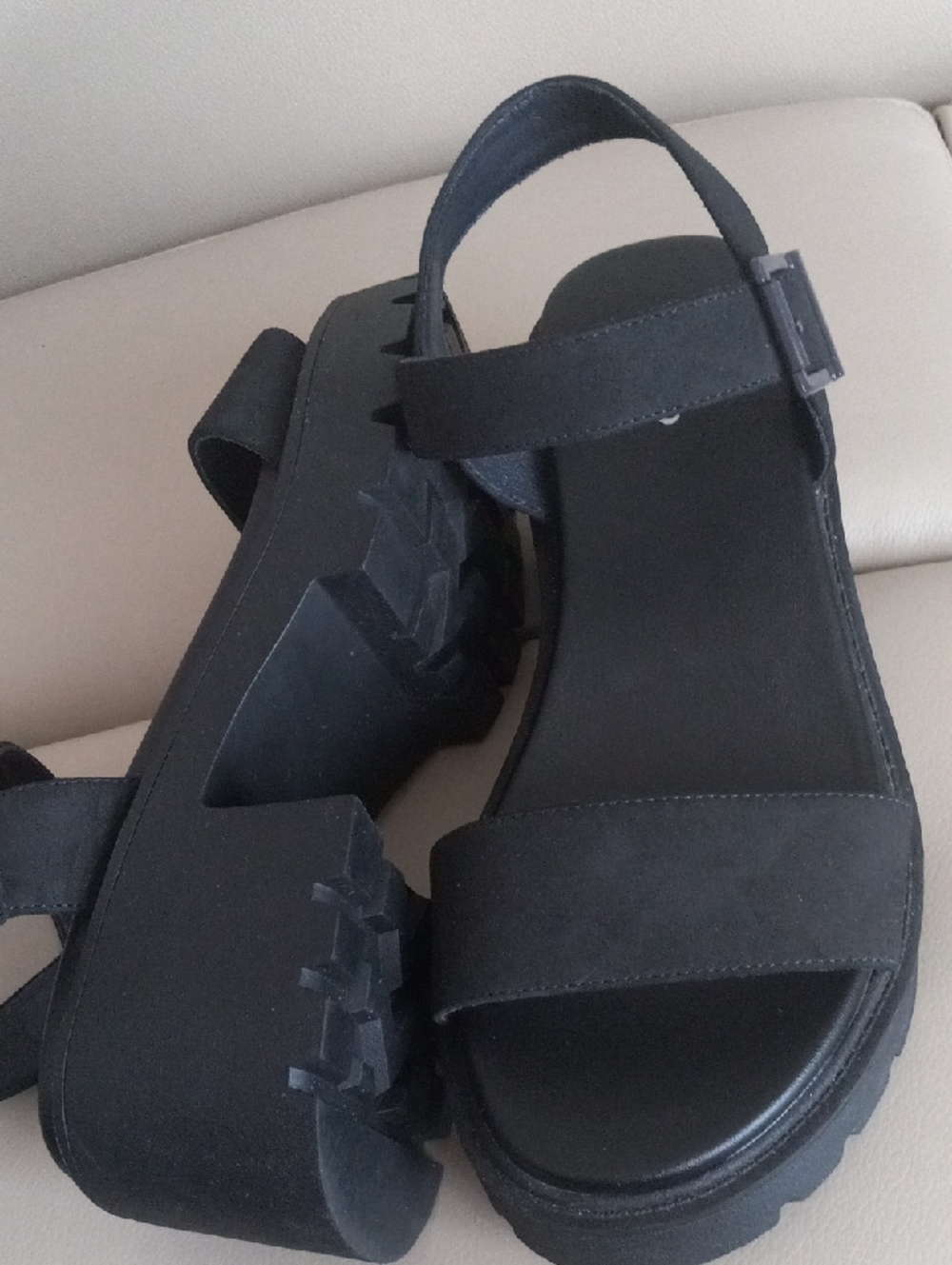 torrid Black Platform Chunky-Heel Sandals with Ankle Buckle - Picture 13 of 16